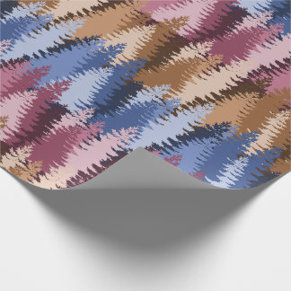 Papier Cadeau Motif de forêt de pins en couches