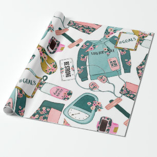 Papier Cadeau Motif de forme physique pour filles