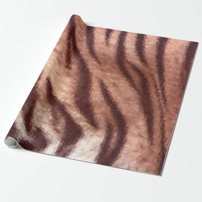 Papier Cadeau motif de fourrure de tigre à faible teneur en poly (Déroulé)