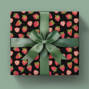 Papier Cadeau Motif de fraises d'été