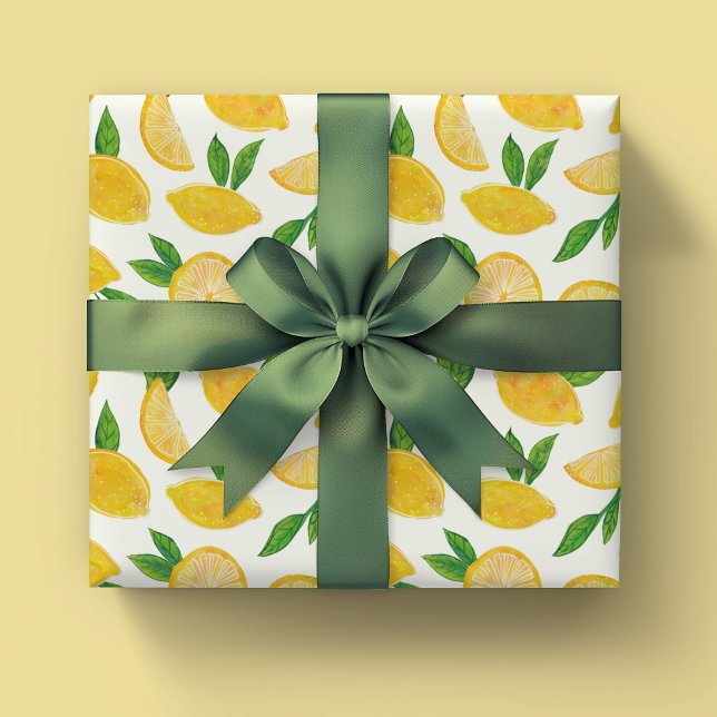Papier Cadeau Motif de fruits Citrus Lemon (Citrus lemon wrapping paper for birthday, house warming and baby shower. Suit all occasions.)