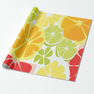 Papier Cadeau Motif de fruits d'agrumes