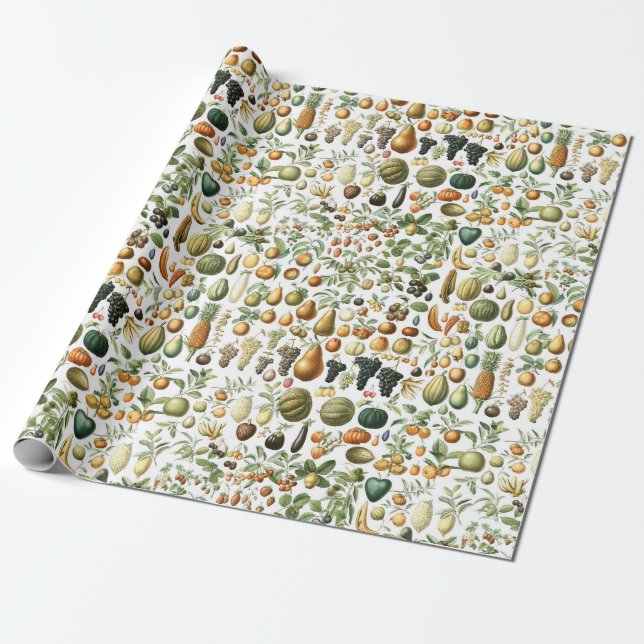 Papier Cadeau Motif de fruits de l'Adolphe Millot (Déroulé)