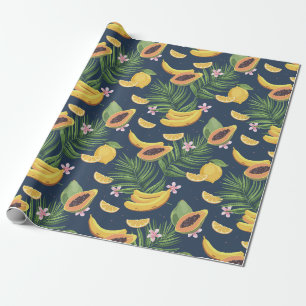 Papier Cadeau Motif de fruits exotiques