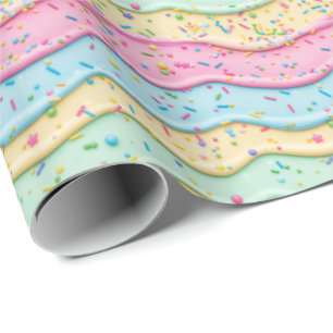 Papier Cadeau Motif de glace fondante en carrelage mignon