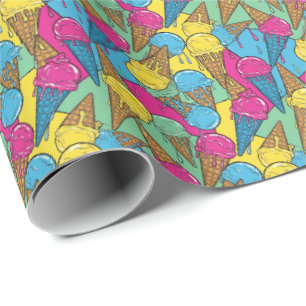 Papier Cadeau Motif de glace fondante en mosaïque mignonne 