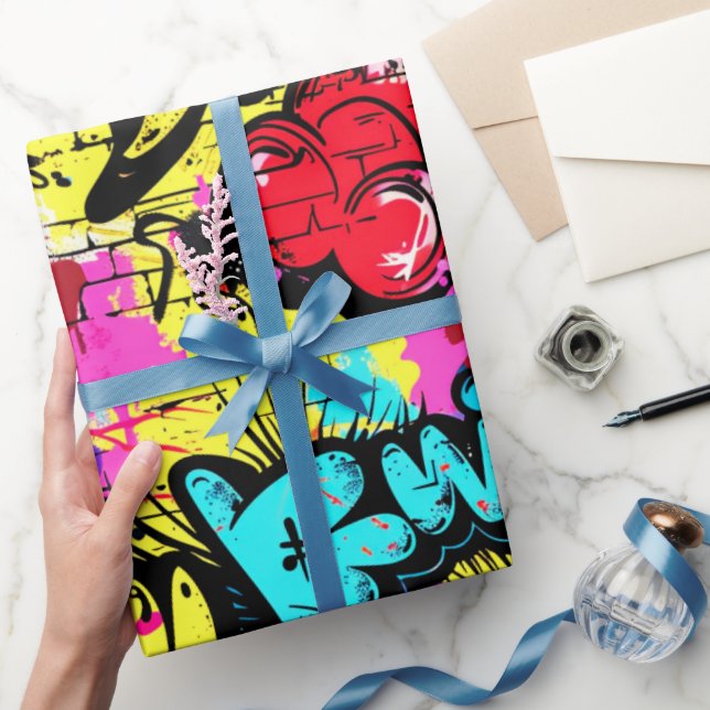 Papier Cadeau Motif de graffitis de bande dessinée (Cadeaux)