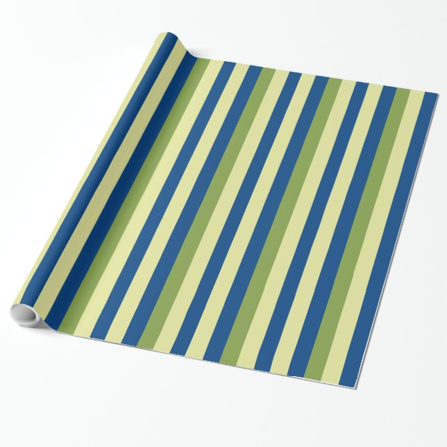 Papier Cadeau Motif de Grandes Vertes et Bleues (Déroulé)