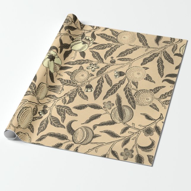 Papier Cadeau Motif de grenade par William Morris Wrapping Pap (Déroulé)
