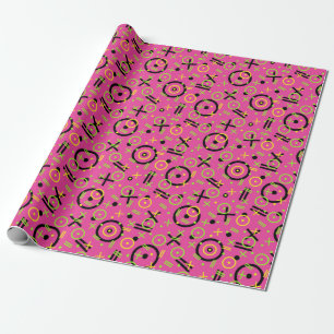 Papier Cadeau motif de griffes roses Retro Neon des années 80/90