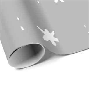 Papier Cadeau Motif de gris et de blanc moderne