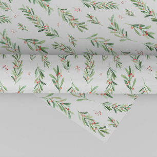 Papier Cadeau Motif de guirlande de houx de Noël