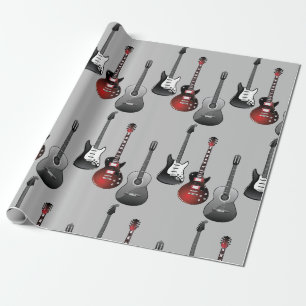 Papier Cadeau Motif de guitare amusant