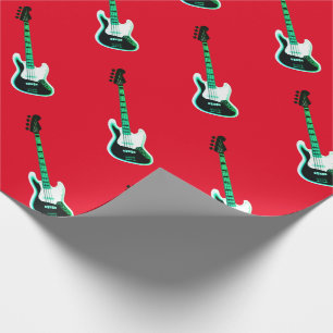 Papier Cadeau Motif de guitare électrique en noir et blanc