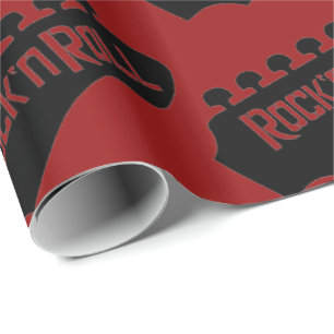 Papier Cadeau Motif de guitare Red Rock et Roll