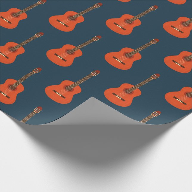 Papier Cadeau Motif de guitares rétro (Coin)