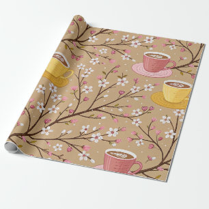 Papier Cadeau Motif de housse de café Fleur de Cerisier (4)