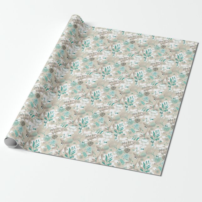 Papier Cadeau Motif de jardin (Déroulé)
