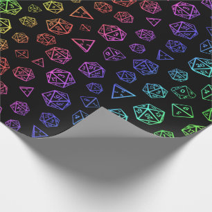 Papier Cadeau Motif de jeu de dés Rainbow D20