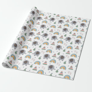 Papier Cadeau Motif de jouets pour bébé mou