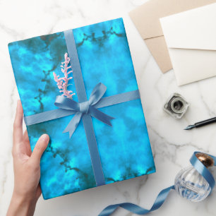 Papier Cadeau Motif de kaléidoscope bleu glace givrée