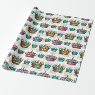 Papier Cadeau Motif de la Couronne royale décorative