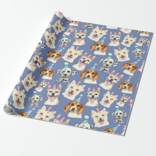 Papier Cadeau Motif de la fête du chien   Anniversaire des Amour