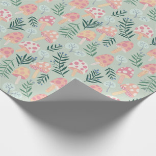 Papier Cadeau Motif de la forêt de champignons magiques