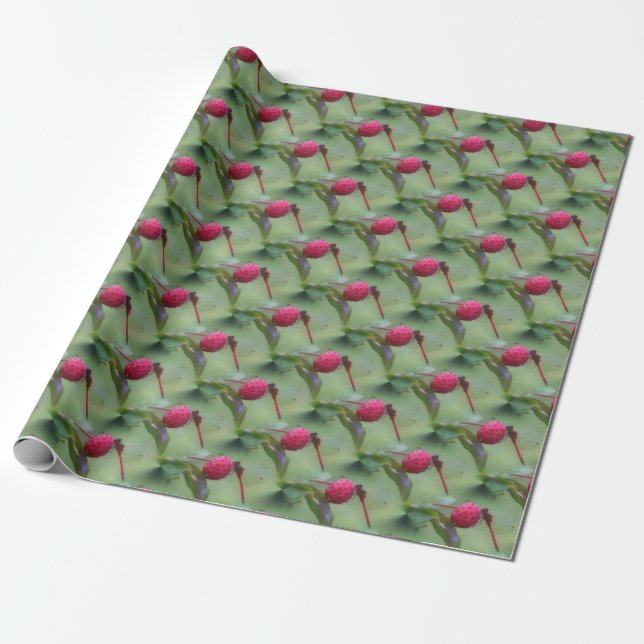 Papier Cadeau Motif de la nature des libellules rouges   (Déroulé)