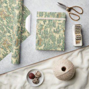 Papier Cadeau MOTIF de la pêche forestière IT