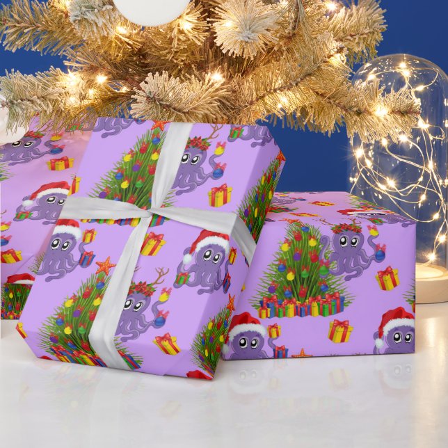 Papier Cadeau Motif de l'algue de Noël (Vacances)