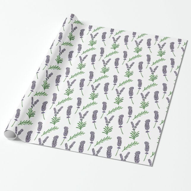 Papier Cadeau Motif de lavande (Déroulé)