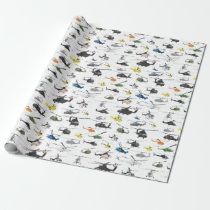 Papier Cadeau Motif de l'aviation par hélicoptère
