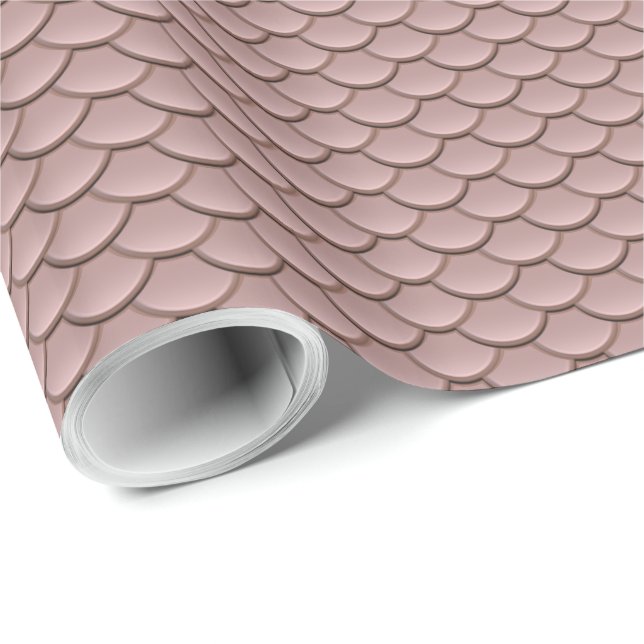 Papier Cadeau Motif de l'échelle de quartz rose (Coin rond)