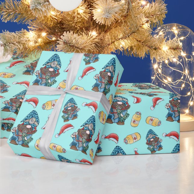 Papier Cadeau Motif de l'infirmière de Noël Gnome (Vacances)