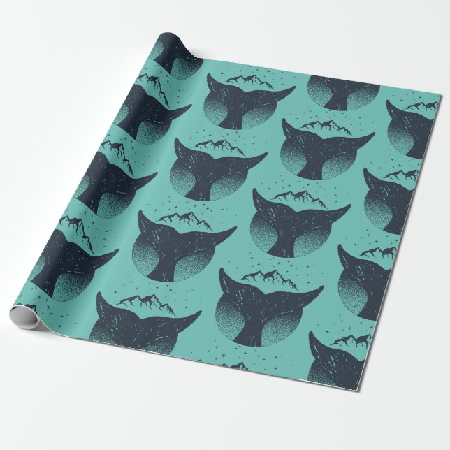 Papier Cadeau Motif de l'insigne de la baleine (Déroulé)
