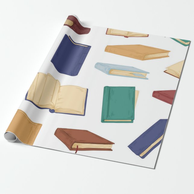 Papier Cadeau Motif de livre (Déroulé)