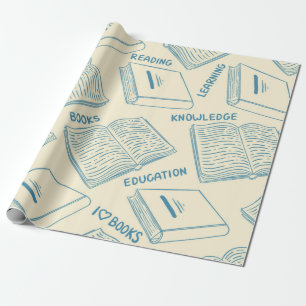 Papier Cadeau Motif de livre