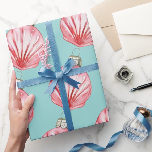 Papier Cadeau Motif de l'ornement Red Seashell (Cadeaux)