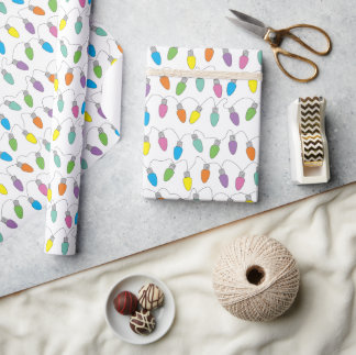 Papier Cadeau motif de lumières de Noël