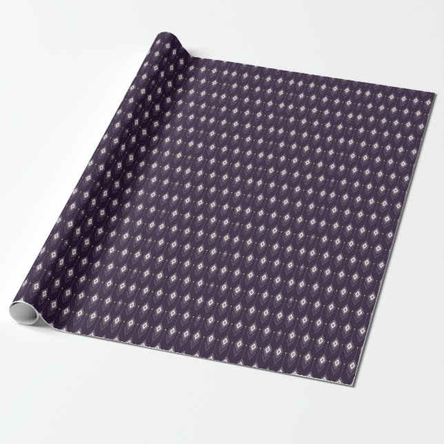 Papier Cadeau Motif de lustre Ikat : Conception Vintage de texti (Déroulé)