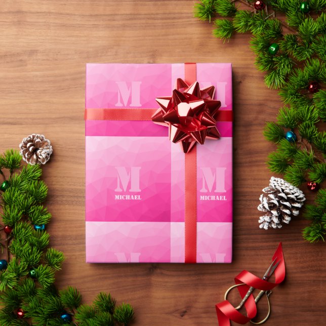 Papier Cadeau Motif de maillage géométrique à l'ombre chaude (Cadeau de vacances)