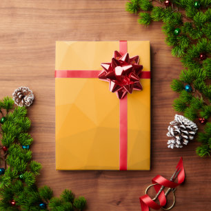Papier Cadeau Motif de maillage géométrique dégradé orange