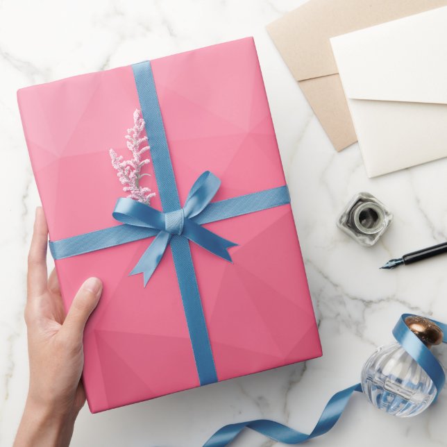 Papier Cadeau Motif de maillage géométrique rose rose clair (Cadeaux)