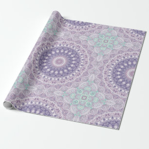 Papier Cadeau Motif de mandala lavande et lilas