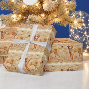Papier Cadeau Motif de marionnettes Golden Retriever