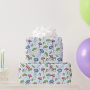 Papier Cadeau Motif de méduse lumineuse multicolore