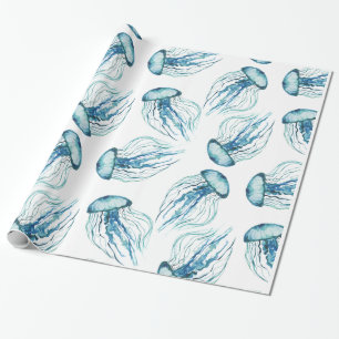 Papier Cadeau Motif de méduses d'aquarelle
