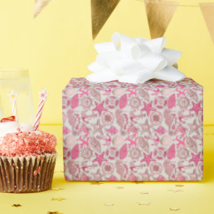 Papier Cadeau Motif de mer rose