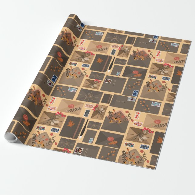 Papier Cadeau Motif de messagerie (Déroulé)